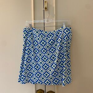 Lulu-B Vibrant Blue and Green Patterned Skirt